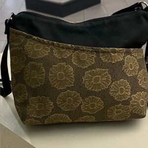 ERDA Luxurious Brown and Black Crossbody Bag with Monogram Design-American made